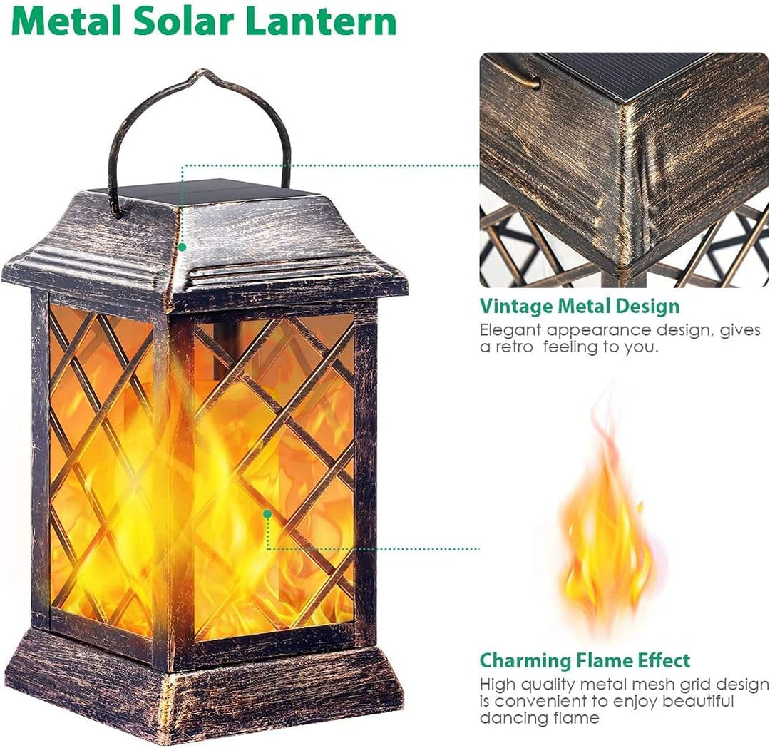 Solarbaby Solar Garten Lichter, Outdoor Laterne Flamme Solar Lichter Metall Hängende Laterne Outdoor