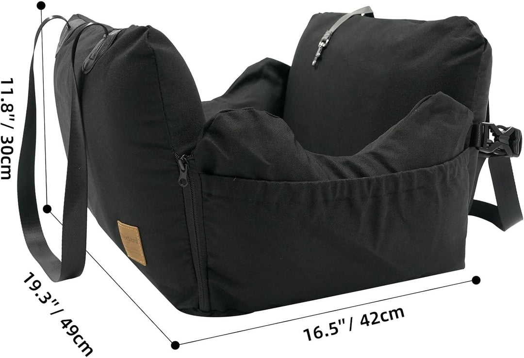 Hundesitz Auto, Abnehmbarer Airbag Design Schwarz Waschbar Hunde Autositz Gepolsterter, Vordersitz R