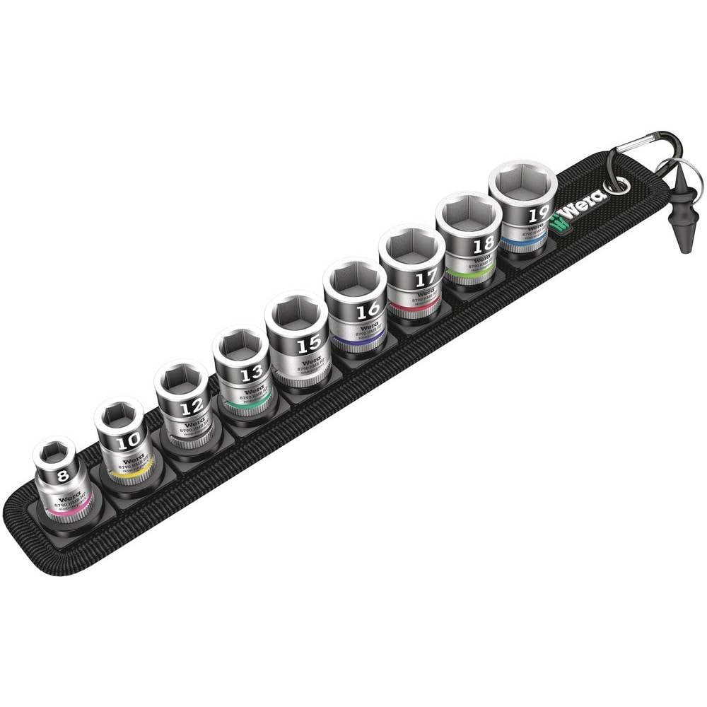 Wera 05003970001 Zyklop Steckschlüsseleinsätze Belt B 1 mit Haltefunktion, 3/8“-Antrieb, 10-teilig