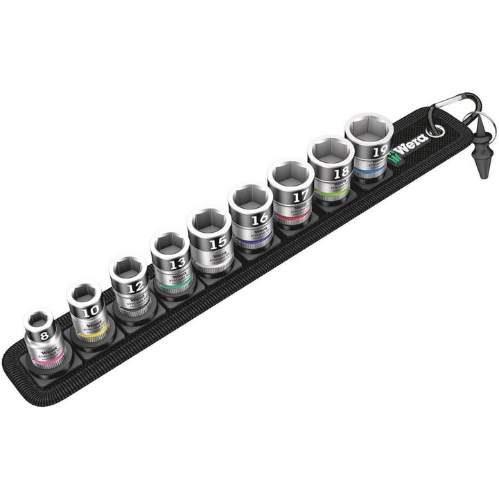 Wera 05003970001 Zyklop Steckschlüsseleinsätze Belt B 1 mit Haltefunktion, 3/8“-Antrieb, 10-teilig
