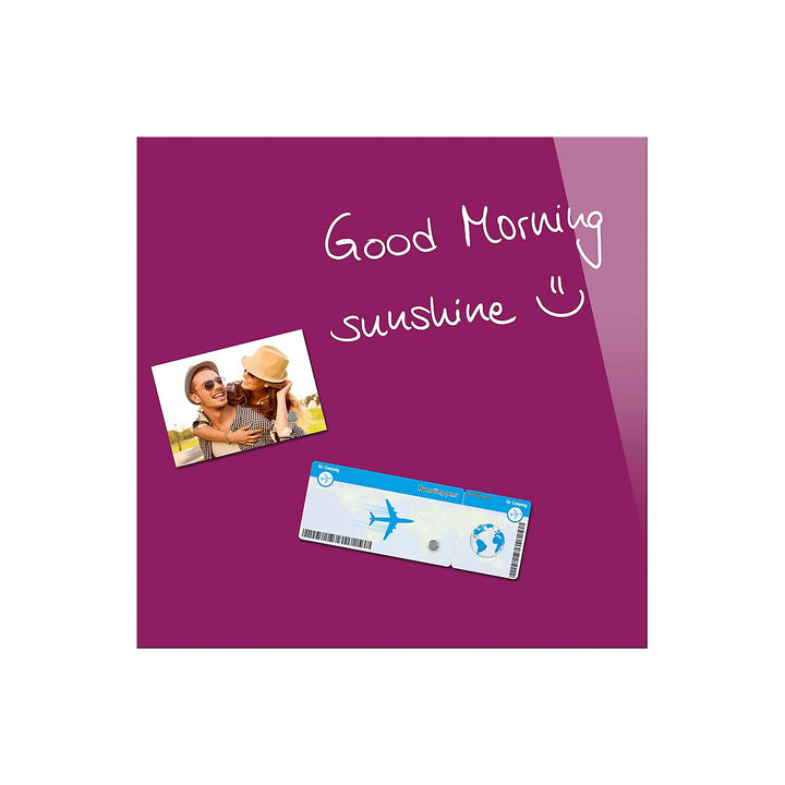 Be!Board B1104 Glas-Magnettafel beere, 45 x 45 cm, Memoboard magnetisch beere 45 x 45 cm, beere 45 x