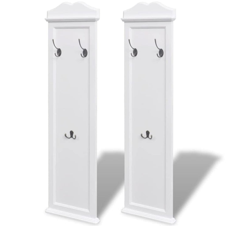 Hothingwell Garderobenständer, 2 Stück, weiss, Barockstil, 3 Kleiderhaken | Hochwertiger Stahl, für