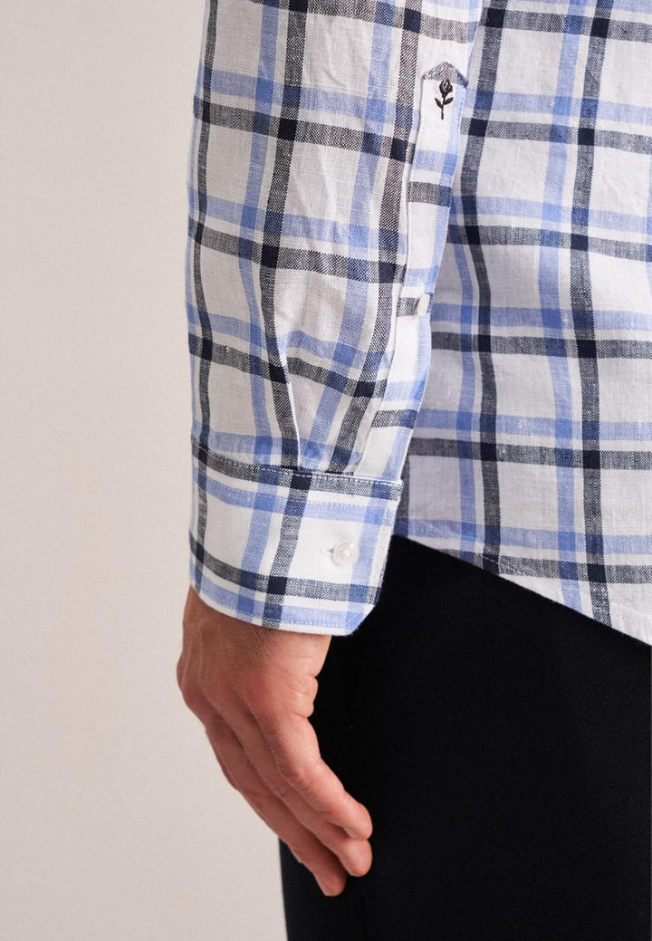 Seidensticker Herren Extra Slim Fit Langarm Hemd Shirt 44 Blau, 44 Blau