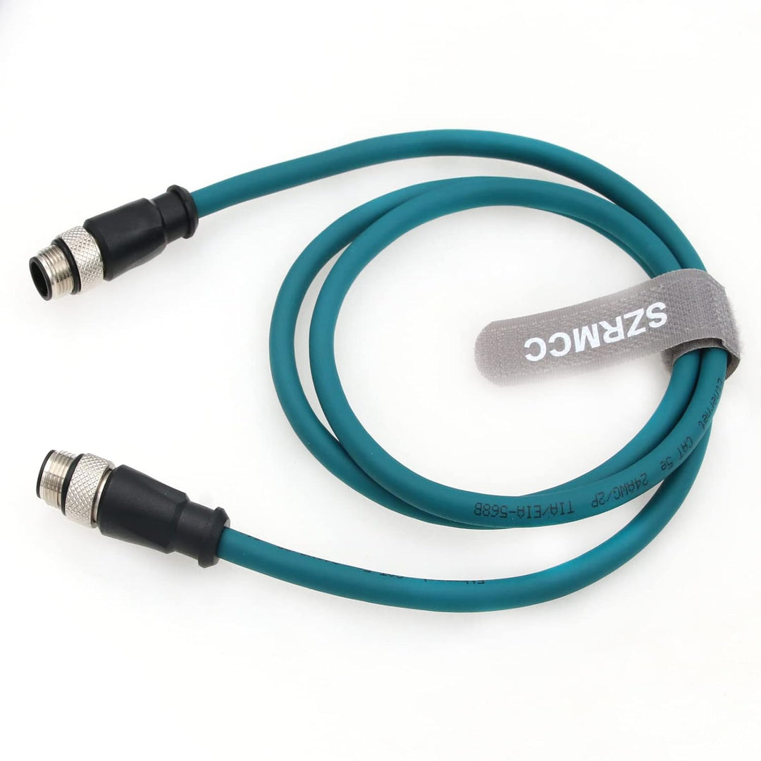 SZRMCC M12 Ethernet Kabel D-Code 4 Pin auf 4 Pin Stecker Cat5e High Flex Wasserdichtes Abgeschirmtes