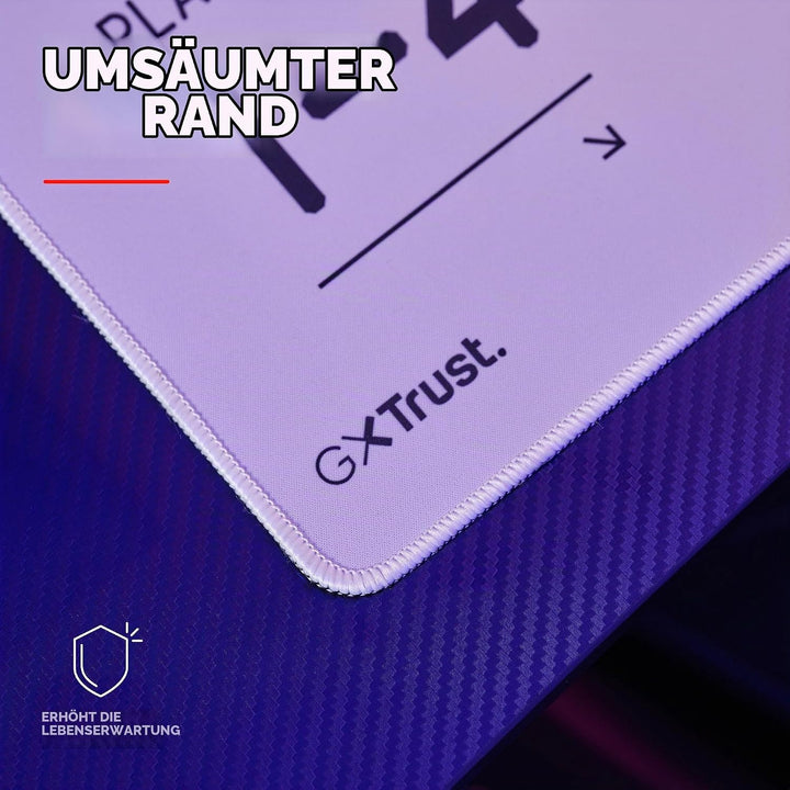 GXTrust 759 Gaming Mauspad XXL Japan Weiss, Mauspad 900x400 mm mit Vernähter Rand, Optimierte Gewebe