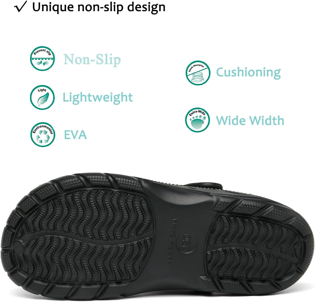 Unisex Clogs Pantoletten Sommer Hausschuhe Strand Sandalen Gartenschuhe mit Fussbett aus Weichem 36/