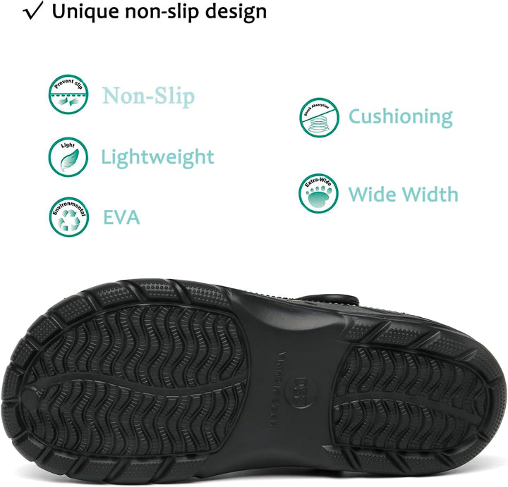 Unisex Clogs Pantoletten Sommer Hausschuhe Strand Sandalen Gartenschuhe mit Fussbett aus Weichem 36/