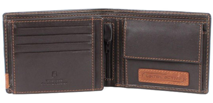 camel active bags California Herren Geldbörse Querformat Leder Mittelgross Braun 12,5 x 2 x 9,5 Beig
