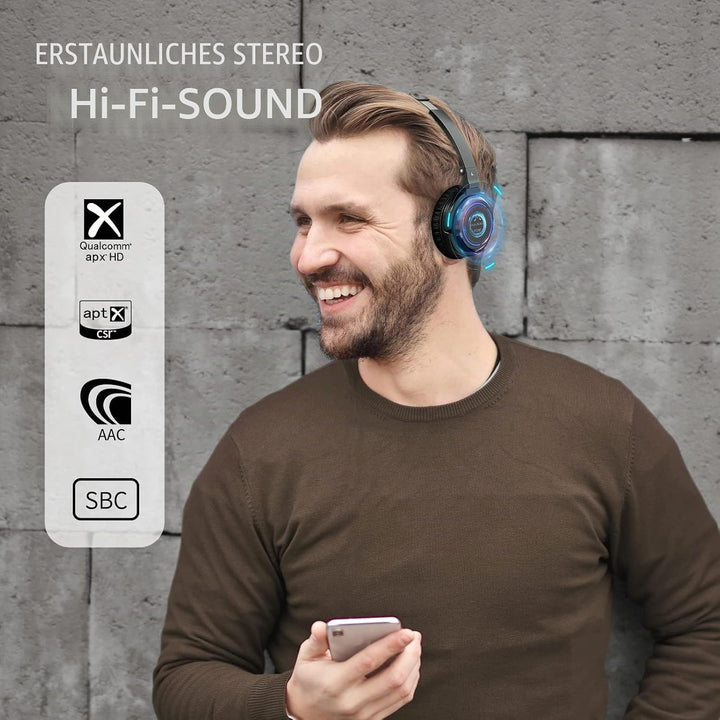 SoundMAGIC P23BT Handy On-Ear Bluetooth Headphones, CVC Noise Cancelling Microphone HiFi Sound Stabl