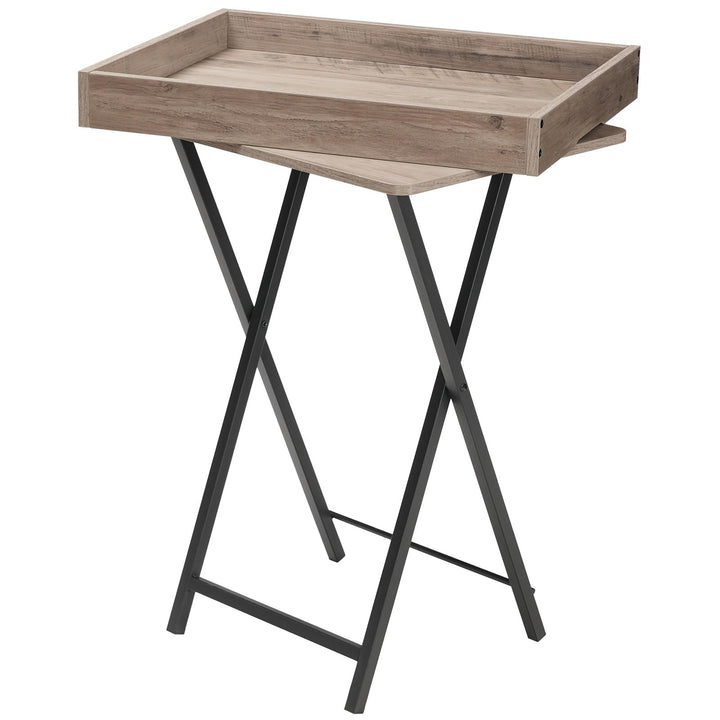 HOOBRO Beistelltisch, Klappbarer Nachttisch, Couchtisch, Faltbarer TV-Tablett zum Essen, Snack-Abend