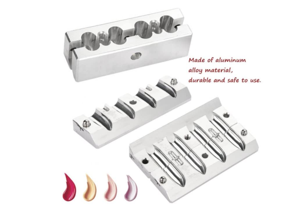 DIY Lippenstiftform, Lippenbalsam machen Tool Kit Set, 4 Kavitäten DIY Lippenstiftform Aluminiumlegi