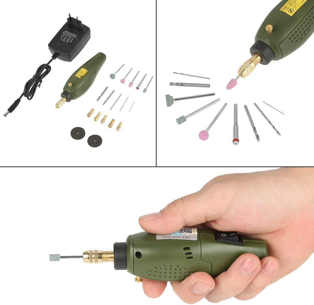 Elektrisches Mini-Bohrwerkzeug, Elektro-Schleif-Graviersets, DIY-Schnitz-Schleifbohrer-Sets, zum Pol