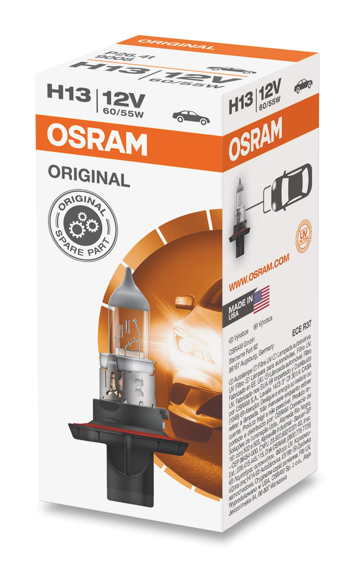 OSRAM H13 Glühlampe Fernscheinwerfer 65/55W 3200K Fernlicht Halogen Birne 9008