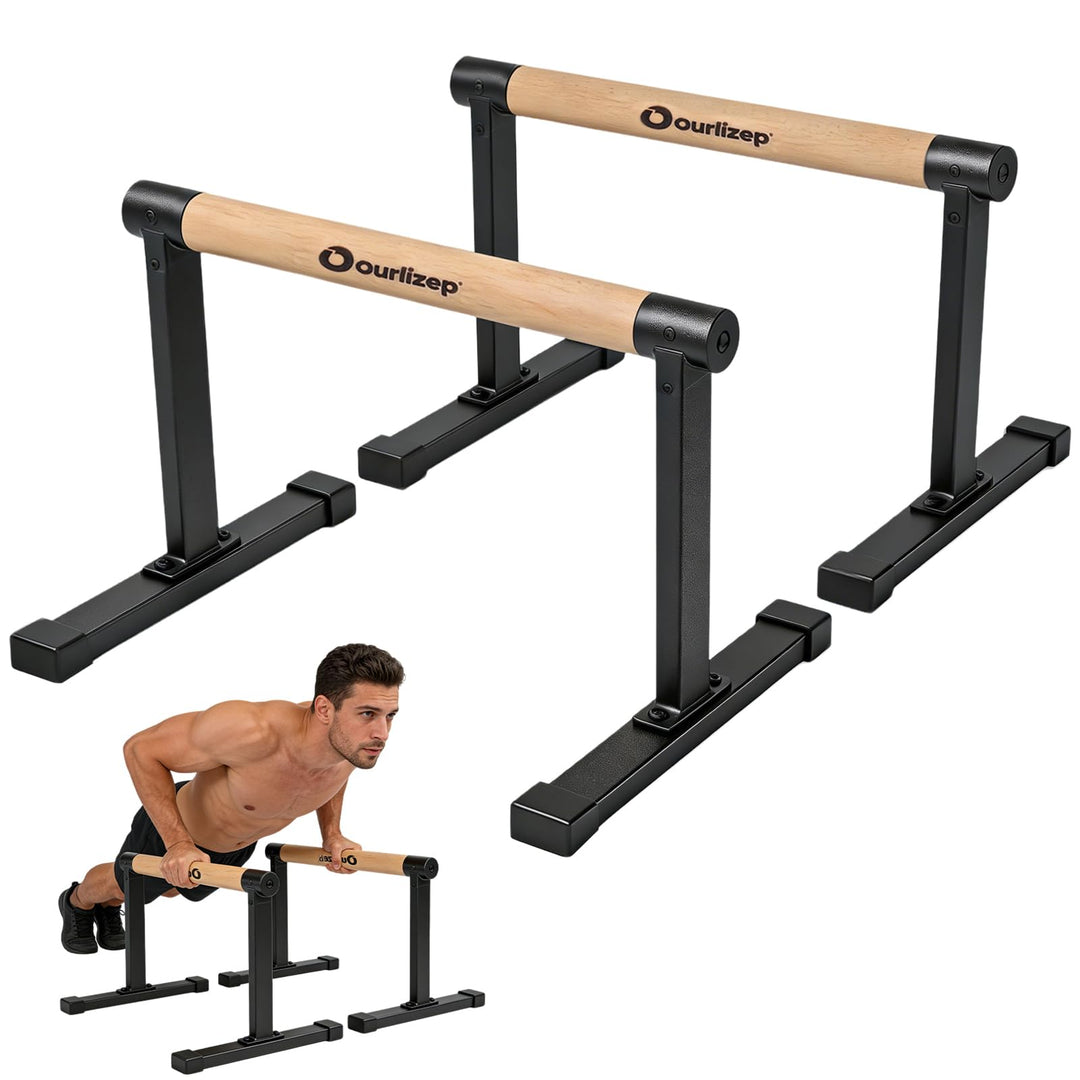 Parallettes, Calisthenics Equipment for Handstand, Push Ups & More, Push Up Handles for Home & Outdo