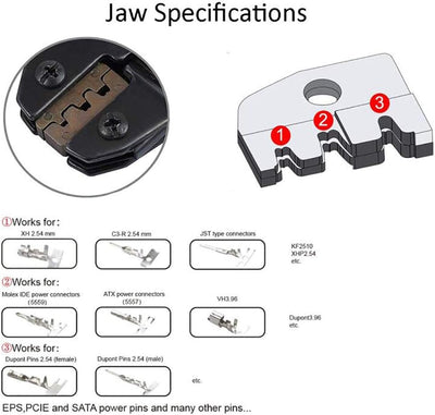 Dechengbao Dupont Crimping Tool Kit Ratcheting Crimper with 1550PCS 2.54mm Dupont Male / Female PinC