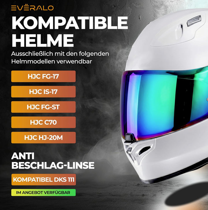 Everalo Kompatibel mit Hjc Fg17 Visier - Is17 - FgSt - C70 - HJ20M - Helmvisier Pinlock Ready - Anti