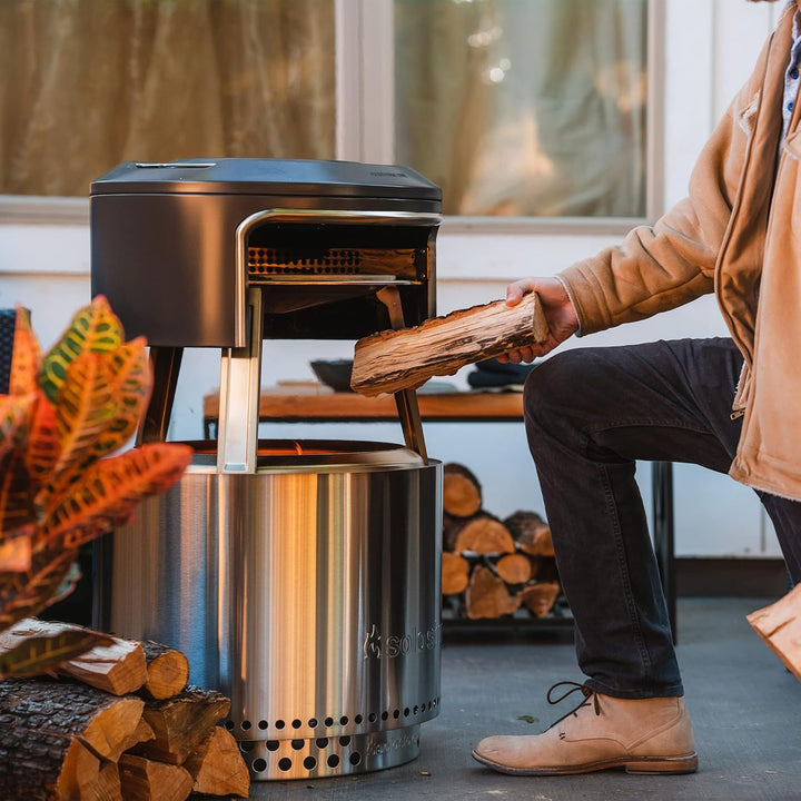 Solo Stove Bonfire Pi Fire Pizzaofen | Outdoor-Pizzaofen Zubehör für Bonfire Feuerstelle, Inkl. Trag