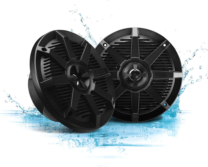 Boss Audio MR62B 6.5" 2-Way 200W Marine Full Range Speaker - Black - Pair 16.5 cm schwarz 200W MR62B