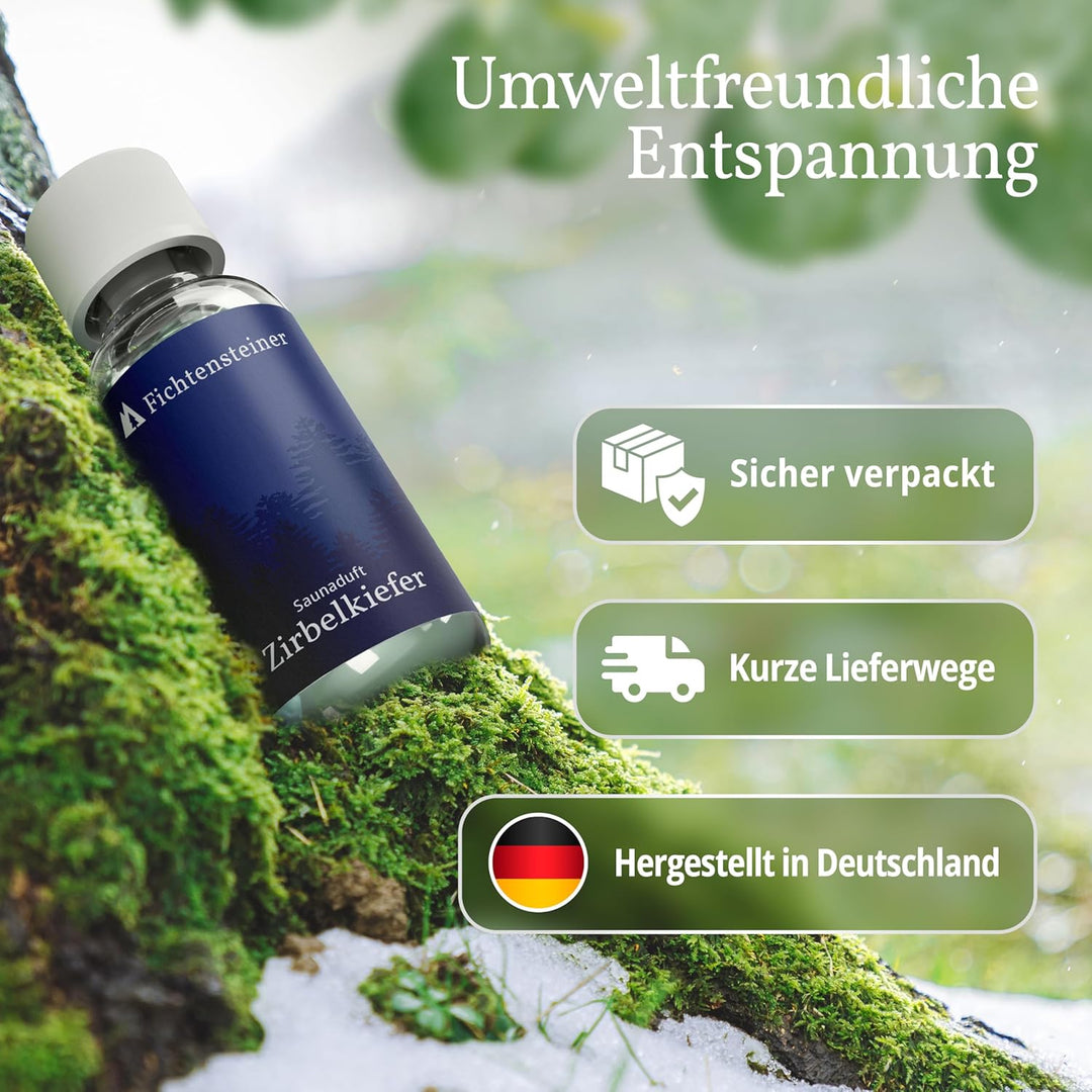Fichtensteiner Saunaaufguss Zirbelkiefer - Sauna Aufgussmittel - Ergiebiger Sauna Aufguss für bis zu