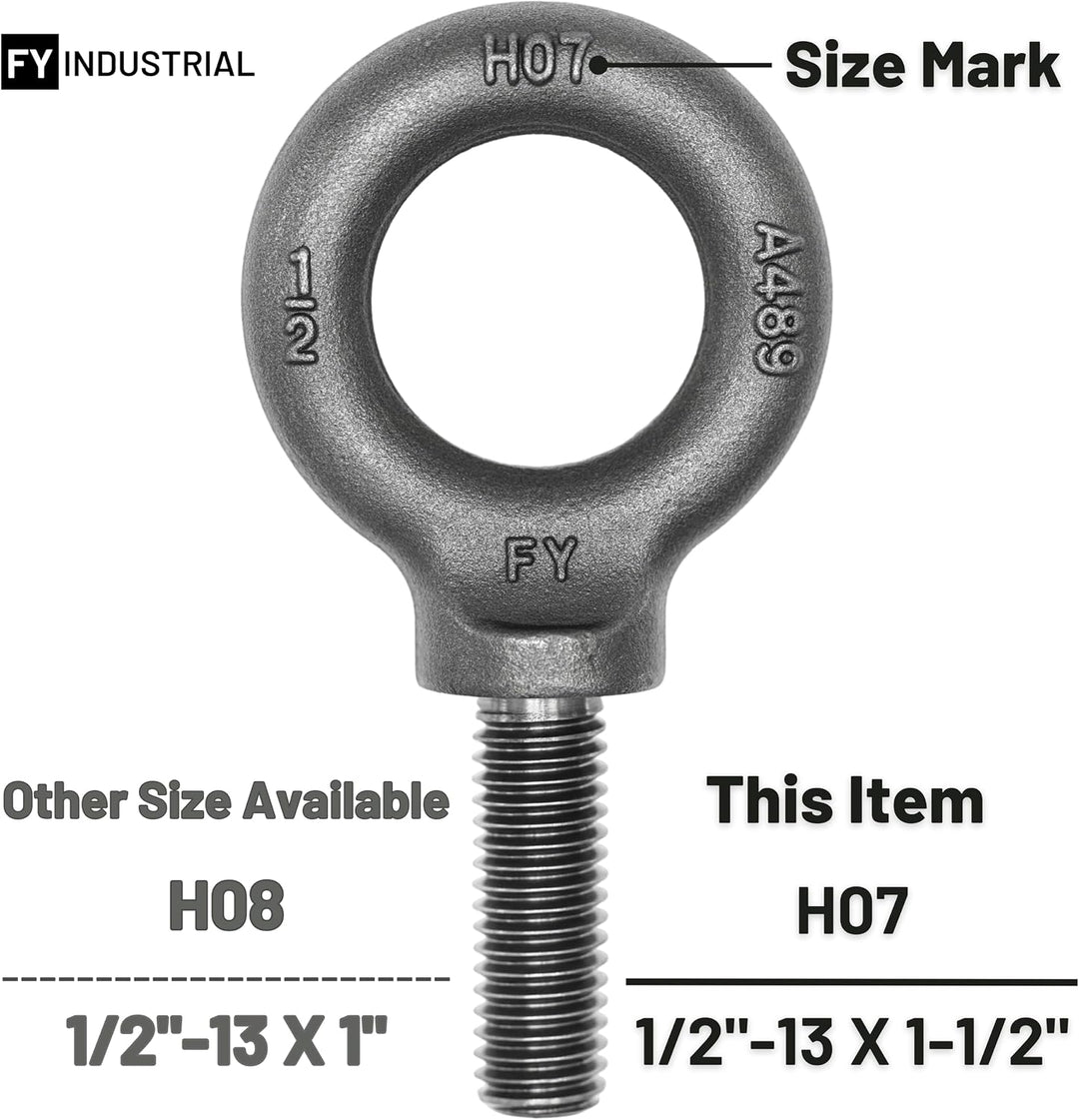 3 Stück Augbolzen 1,27 - 33 x 3,8 cm 1/2"-13 X 1-1/2" einfarbig 3, 1/2"-13 X 1-1/2" einfarbig 3
