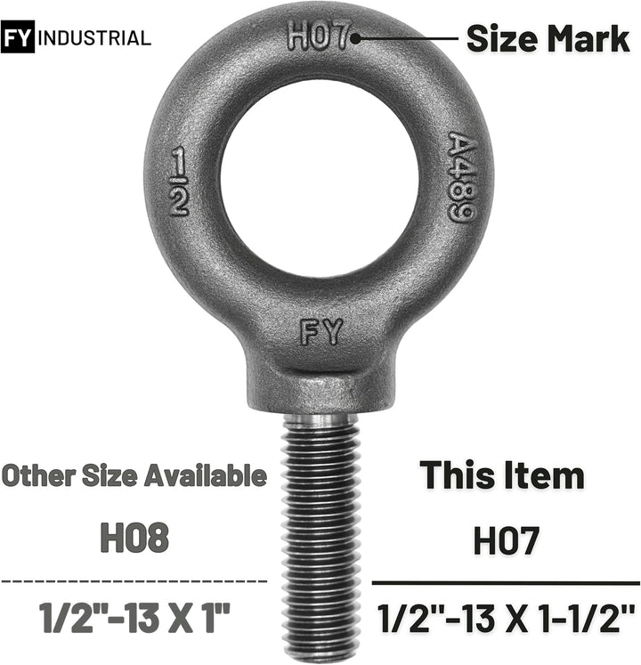 3 Stück Augbolzen 1,27 - 33 x 3,8 cm 1/2"-13 X 1-1/2" einfarbig 3, 1/2"-13 X 1-1/2" einfarbig 3
