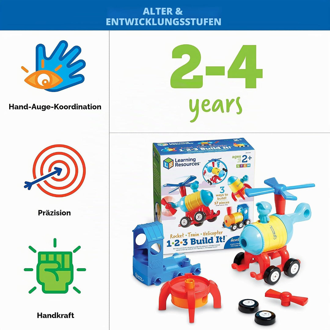 Learning Resources 1-2-3 Mach was draus! – Rakete, Zug, Hubschrauber, Rakete