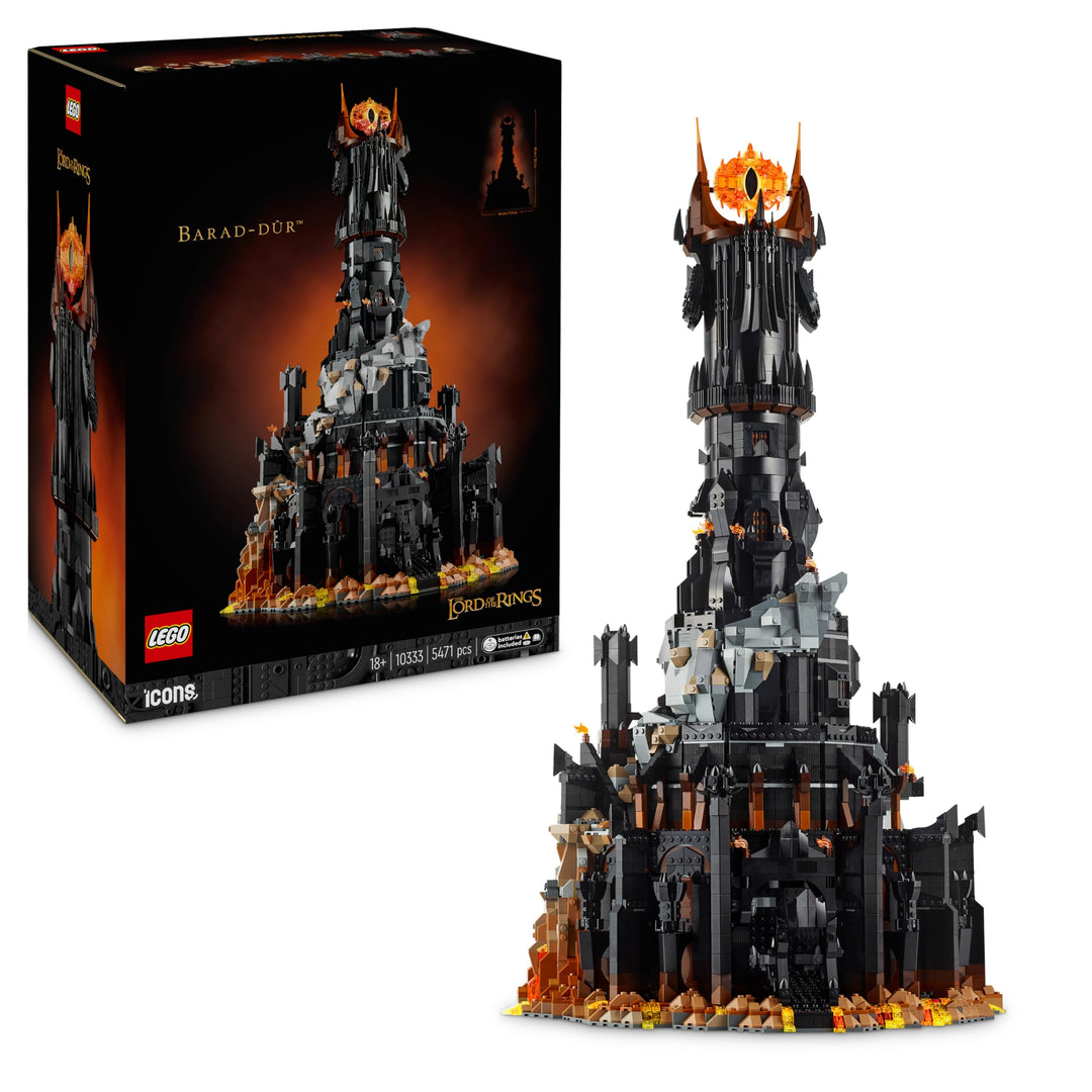 LEGO Icons Der Herr der Ringe: Barad-dûr, Bauset für Erwachsene mit den Minifiguren Sauron, Gothmog,