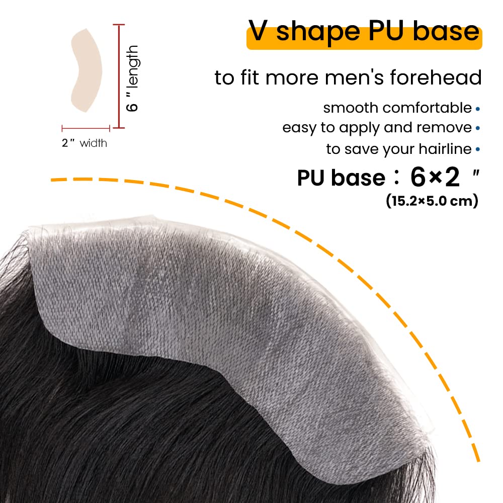 Lordhair Toupet Herren,100% Europäisches Echthaar Herren Toupet Echthaar,V-LOOP Skin Toupet Herren,T