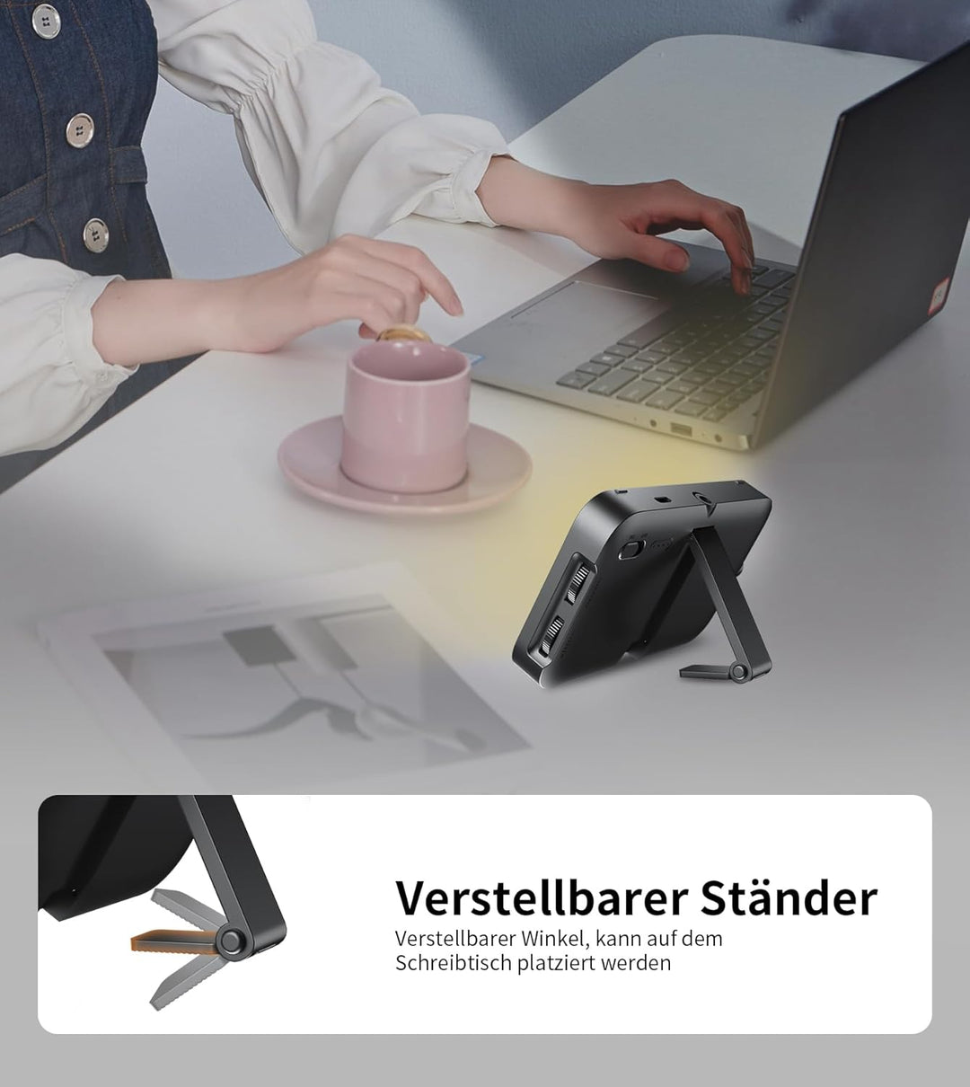 TONEOF 96 LED Handy Licht mit Weichem Diffusor und Integriertem Ständer, Wiederaufladbare Kameralich