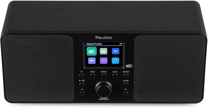 Audizio Genua DAB Radio mit Bluetooth – Stereo DAB Plus Radio mit Fernbedienung, 60 Speicherplätze,