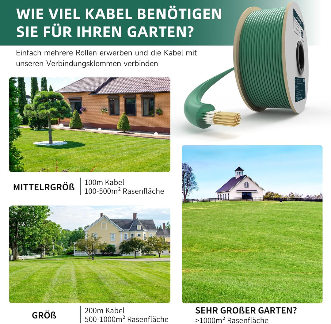 100M Universal Begrenzungskabel für Mähroboter, HAUSPROFI Begrenzungskabel für Rasenmäher - Begrenzu