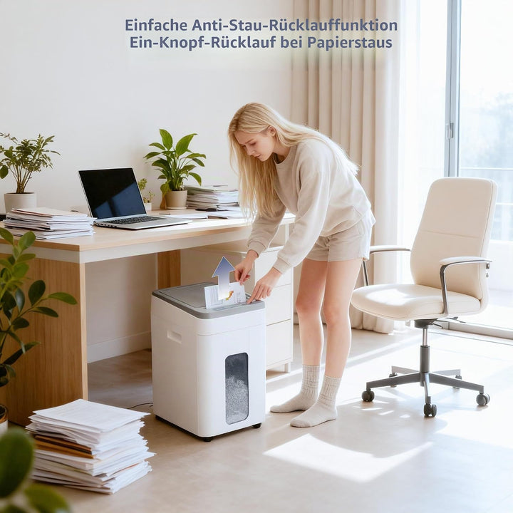 Aktenvernichter Papierschredder Paper Shredder: 400-Blatt Auto-Feed P5 Mikroschnitt Partikelschnitt