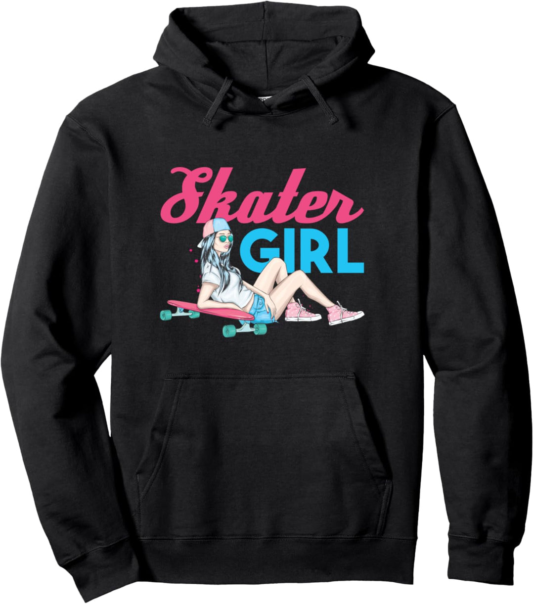 Skater Girl Skateboard Skateboarding Gift For Skater Lovers Pullover Hoodie