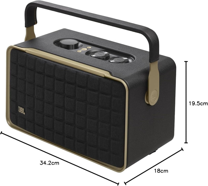 JBL Authentics 300 Tragbarer Smart Home Lautsprecher – 70er Jahre Retro-Design Bluetooth Box – Mit G