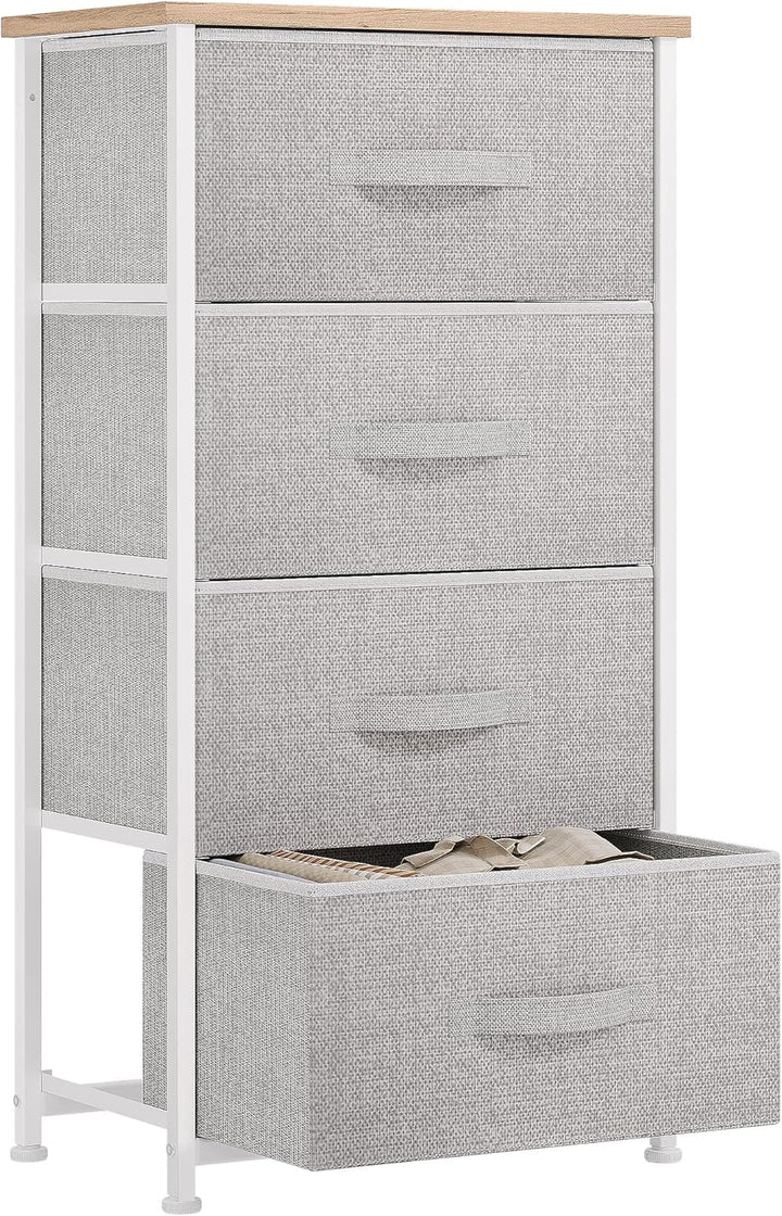 YITAHOME kommode Schmal, Schrank mit 4 Schubladen aus Stoff, Aufbewahrungskommode Modernen Stil für