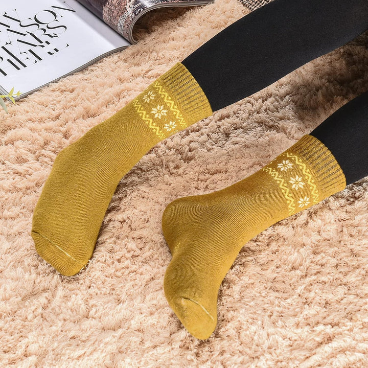 4 Stück Winter Warme Wollsocken Frauen Socken Wandersocken Strick Outdoor Freizeit Socken für Frauen