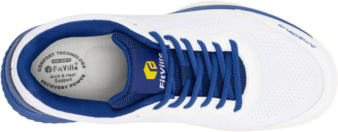 FitVille Extra Weit Tennisschuhe Herren rutschfest Hallenschuhe Atmungsaktiv Badminton Schuhe Bequem