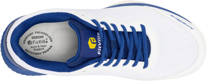 FitVille Extra Weit Tennisschuhe Herren rutschfest Hallenschuhe Atmungsaktiv Badminton Schuhe Bequem