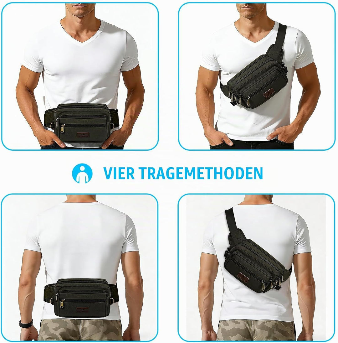 Bauchtasche Grosse Kapazität für Herren Damen, SUNSEATON Gürteltasche,Multifunktionale Sport Hüfttas
