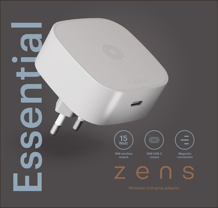 Zens Wireless Charging EU Power Adapter, kabelloses MagSafe und Qi-Ladegerät (15 W) für iPhone Air,