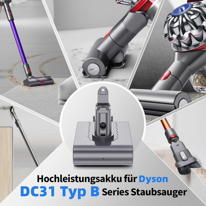 Akku für Dyson DC31, DC34, DC35, DC44, DC45, DC56, DC57, 917083-01 Staubsauger, Ersatzakku für Dyson