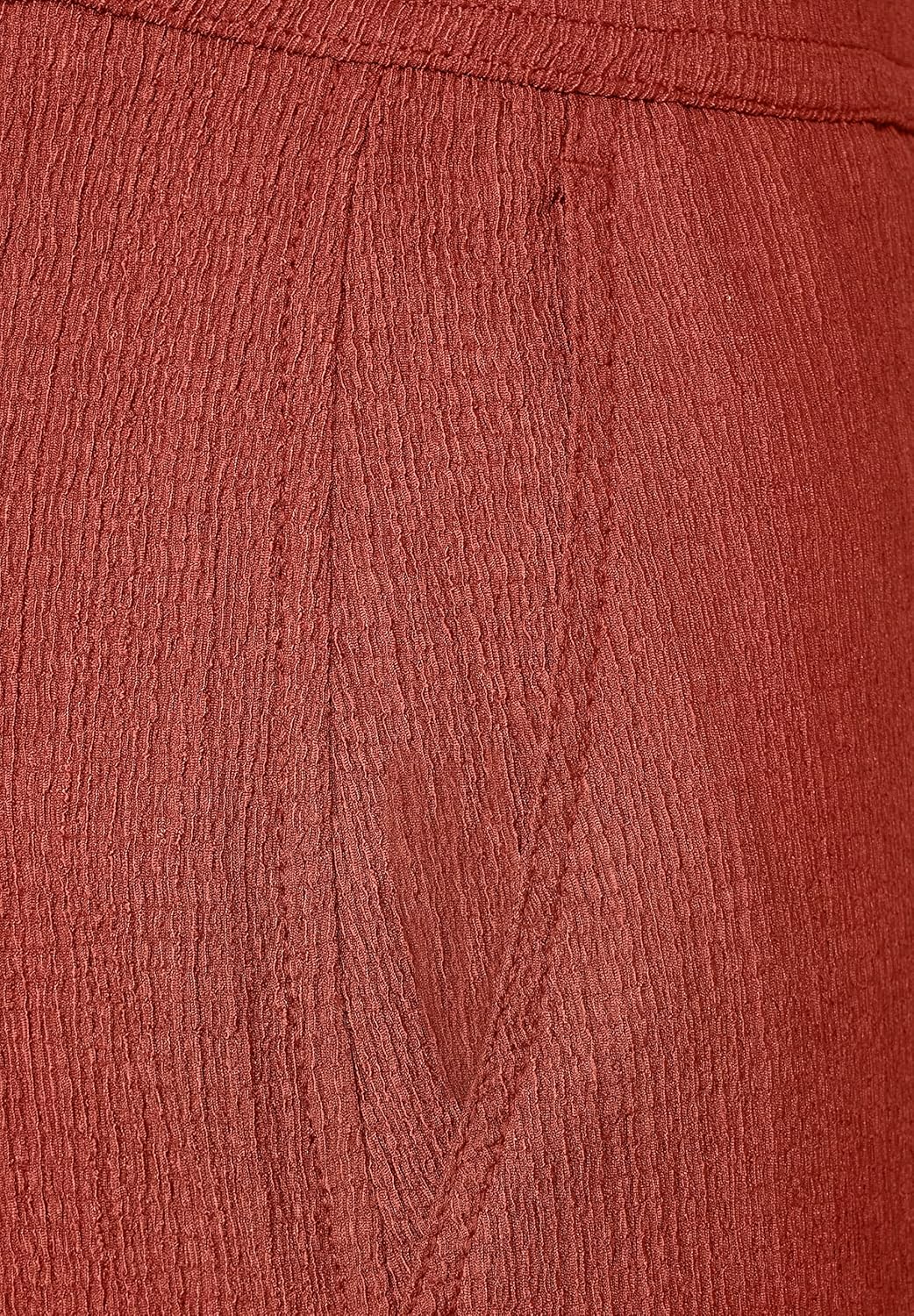 Street One Damen Joggpants Seersucker 38W / 30L Foxy Red, 38W / 30L Foxy Red