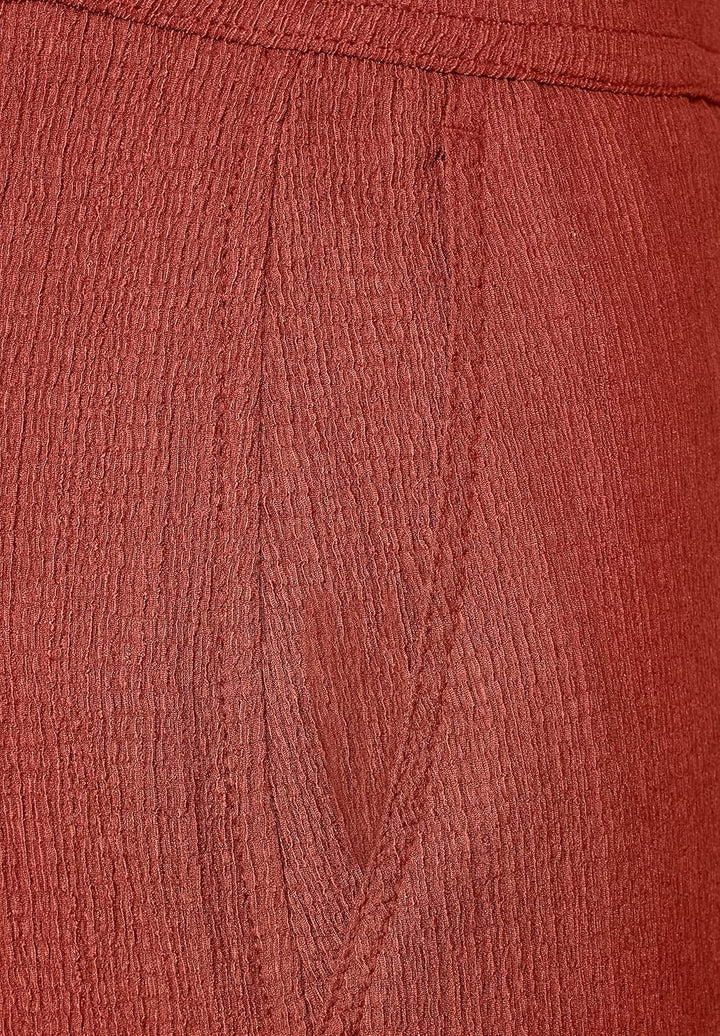 Street One Damen Loose Fit Hose mit Crincle 38W / 32L Foxy Red, 38W / 32L Foxy Red