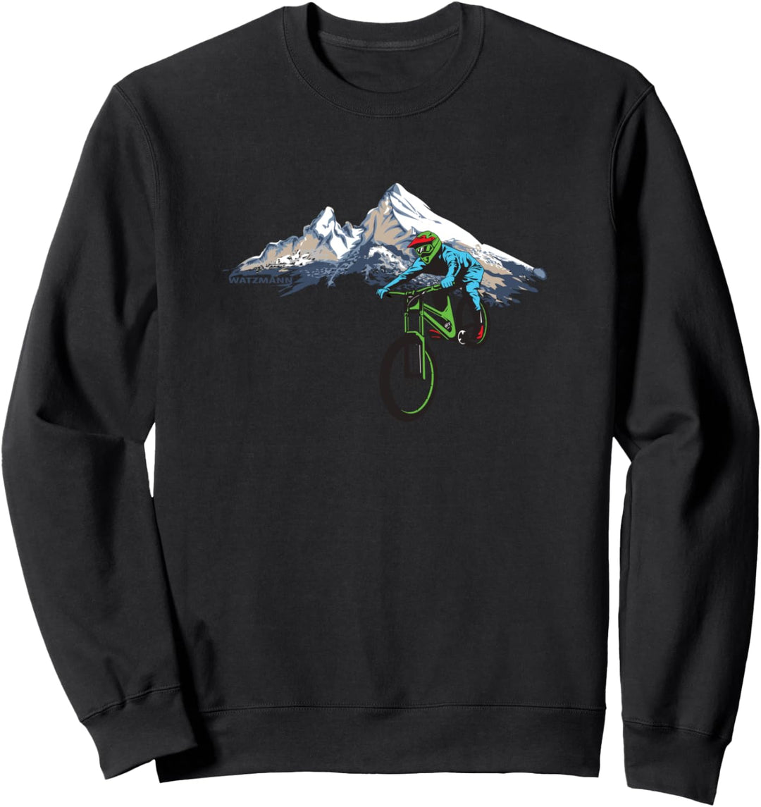 Downhill Mountainbike Abfahrt am Berg Watzmann Sweatshirt