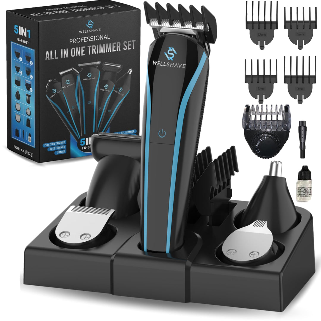 5-in-1 Bartschneider Herren Iced™ / Barttrimmer Herren/Haarschneidemaschine für Gesicht, Körper, Sch
