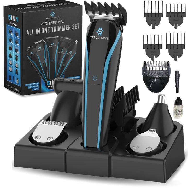 5-in-1 Bartschneider Herren Iced™ / Barttrimmer Herren/Haarschneidemaschine für Gesicht, Körper, Sch