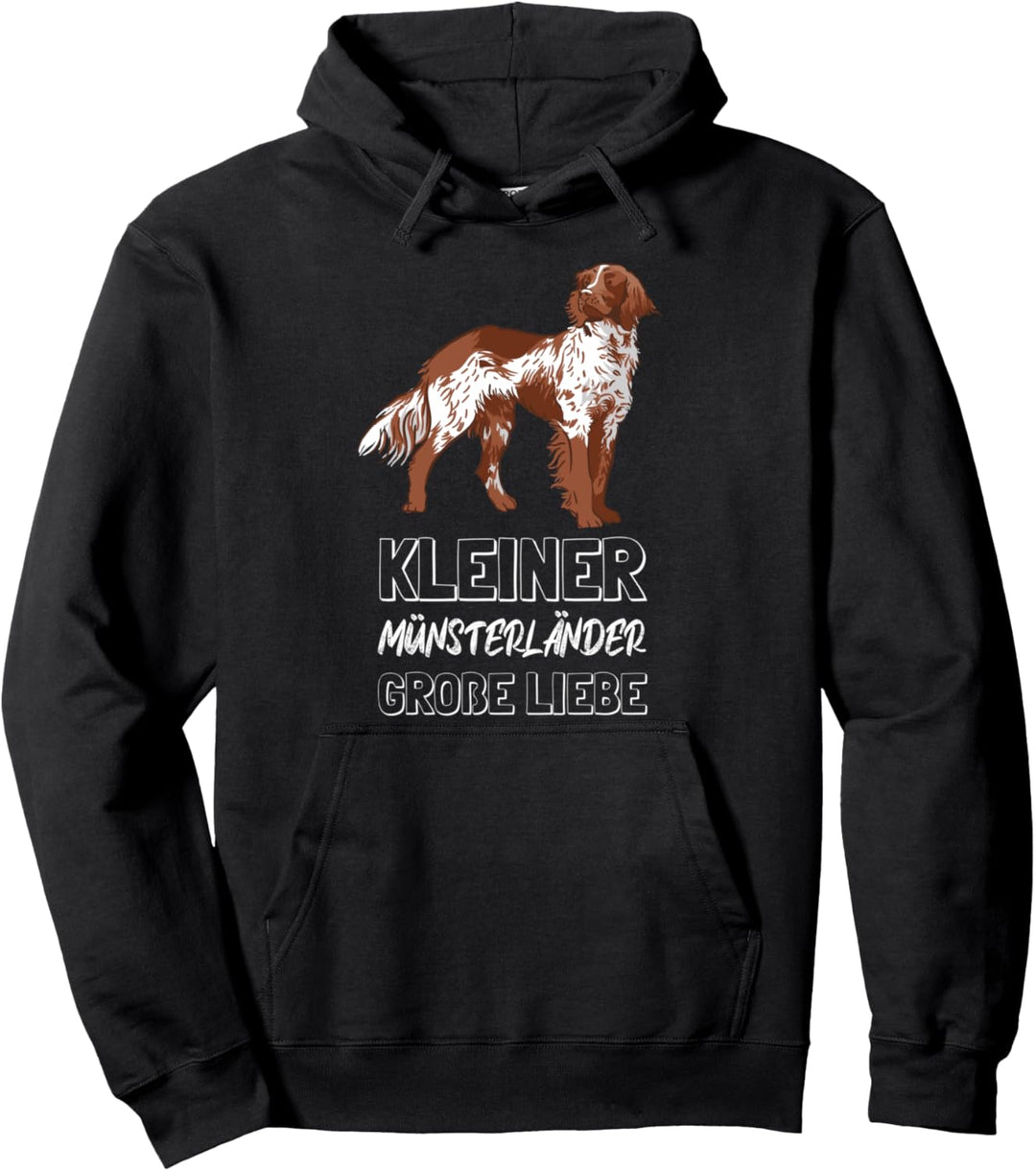 Lustiger Kleiner Münsterländer Hundeportrait für Frauchen Pullover Hoodie