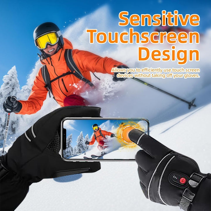 beheizbare Handschuhe—— 5000 mAh Beheizbare Motorradhandschuhe fur kifahren,Wandern,Radfahren,Motorr