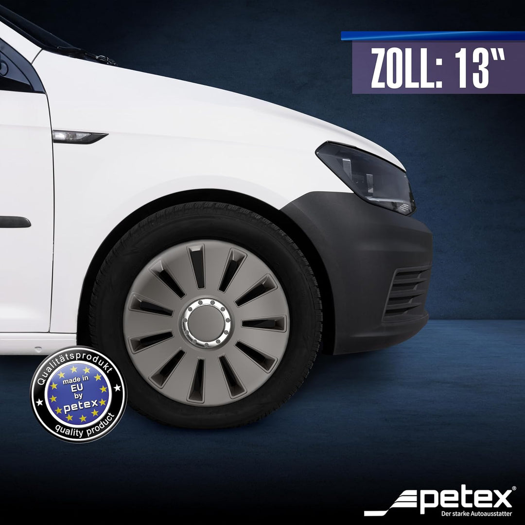 Petex Radblende Radkappe Silverstone pro Dark 13 Zoll (Satz=4Stk.), 13 Zoll