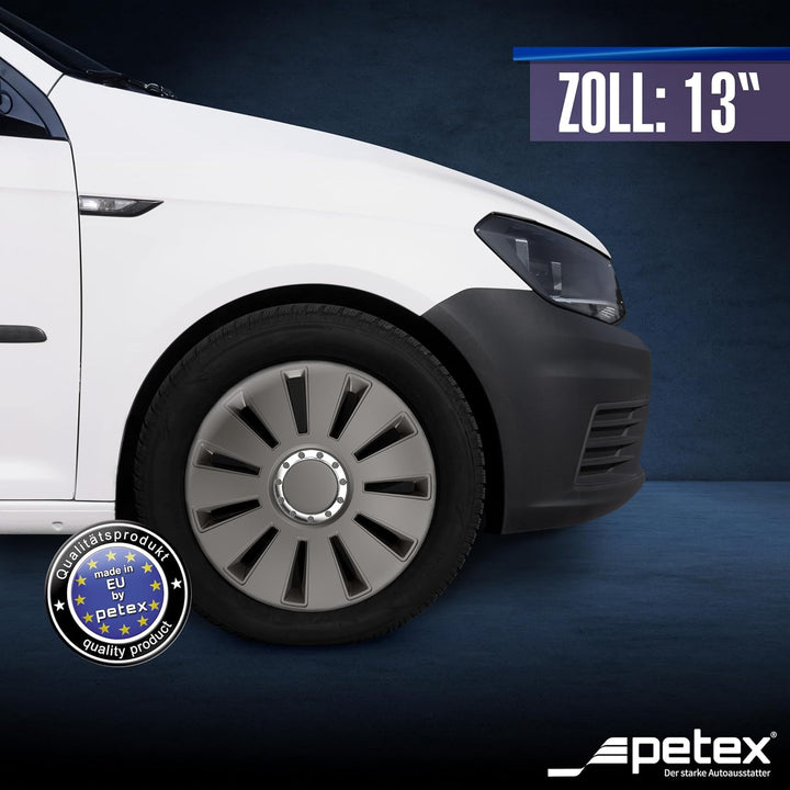 Petex Radblende Radkappe Silverstone pro Dark 13 Zoll (Satz=4Stk.), 13 Zoll